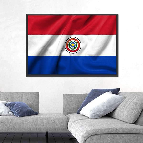 Paraguay Flag Canvas Wall Art-5 Horizontal-Gallery Wrap-22" x 12"-Tiaracle