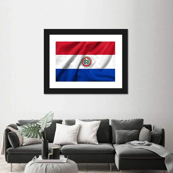 Paraguay Flag Canvas Wall Art-5 Horizontal-Gallery Wrap-22" x 12"-Tiaracle
