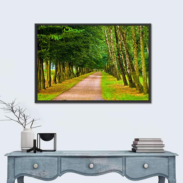 Park In Spring Time Canvas Wall Art-1 Piece-Floating Frame-24" x 16"-Tiaracle