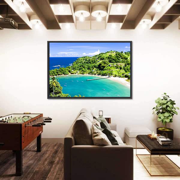 Parlatuvier Bay In Tobago Canvas Wall Art-5 Horizontal-Gallery Wrap-22" x 12"-Tiaracle