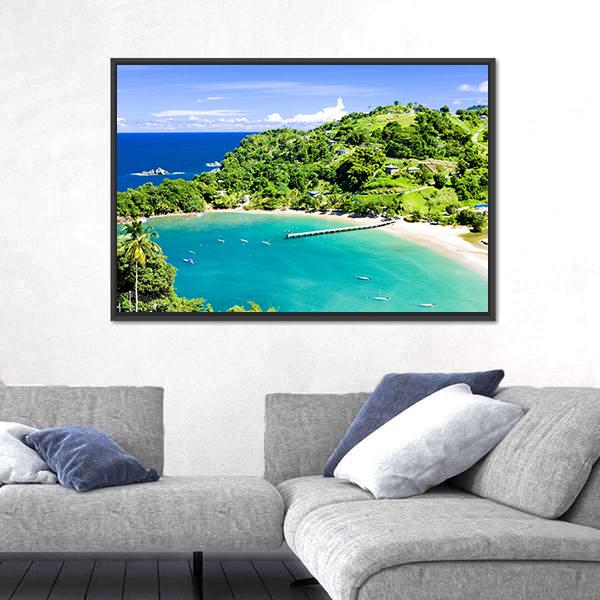 Parlatuvier Bay In Tobago Canvas Wall Art-5 Horizontal-Gallery Wrap-22" x 12"-Tiaracle
