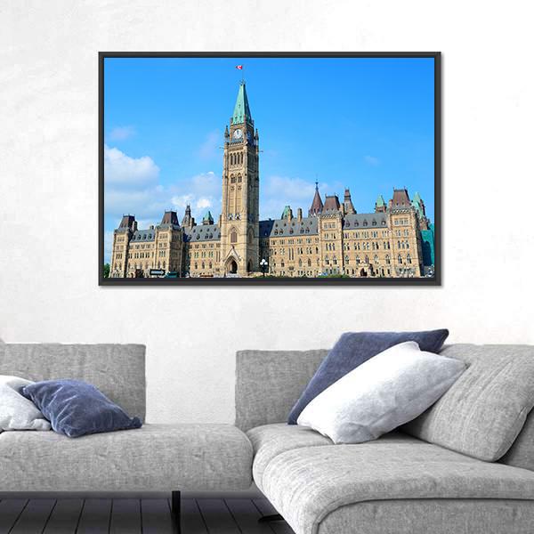 Parliament Hill Building In Ottawa Canada Canvas Wall Art-5 Horizontal-Gallery Wrap-22" x 12"-Tiaracle