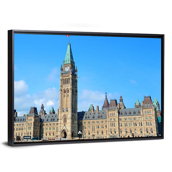 Parliament Hill Building In Ottawa Canada Canvas Wall Art-Tiaracle