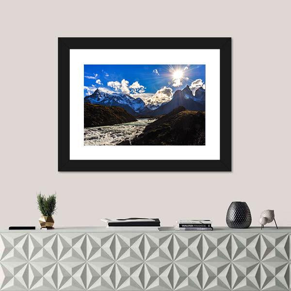 Parque Nacional Torres Del Paine Canvas Wall Art-1 Piece-Framed Print-30" x 20"-Tiaracle