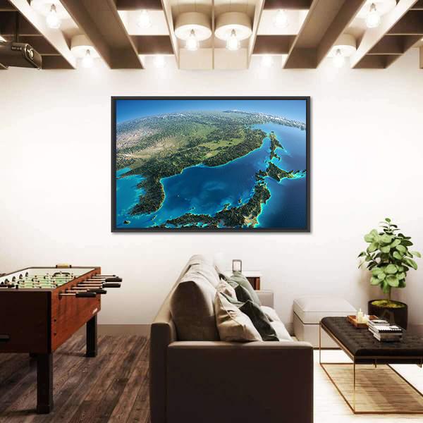 Part Of Asia And The Japanese Sea Canvas Wall Art-5 Horizontal-Gallery Wrap-22" x 12"-Tiaracle