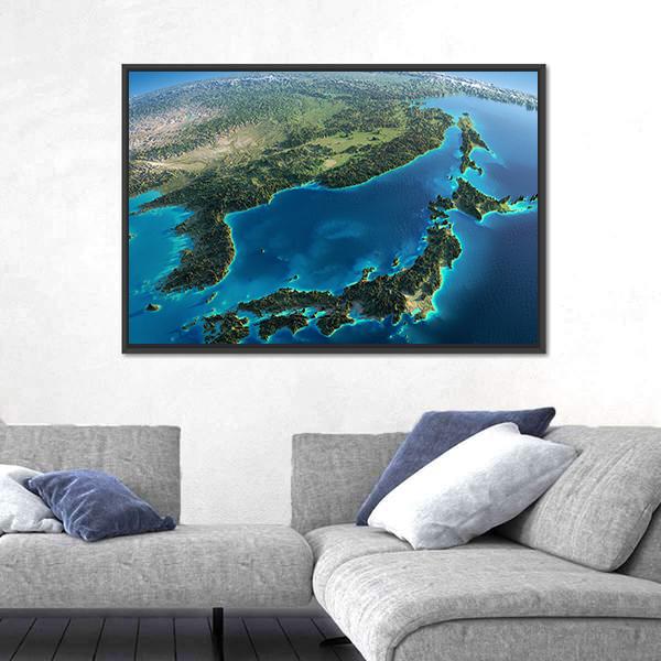 Part Of Asia And The Japanese Sea Canvas Wall Art-5 Horizontal-Gallery Wrap-22" x 12"-Tiaracle