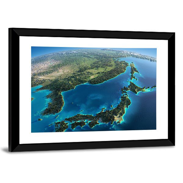 Part Of Asia And The Japanese Sea Canvas Wall Art-5 Horizontal-Gallery Wrap-22" x 12"-Tiaracle