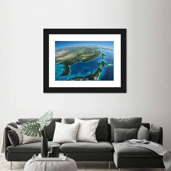 Part Of Asia And The Japanese Sea Canvas Wall Art-5 Horizontal-Gallery Wrap-22" x 12"-Tiaracle