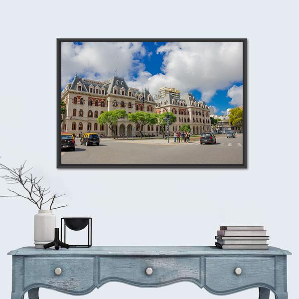 Paseo Colon Aveneu In Buenos Aires Canvas Wall Art-1 Piece-Floating Frame-24" x 16"-Tiaracle