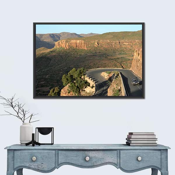 Pass Roads From The Rift Valley Of Ethiopia Canvas Wall Art-1 Piece-Floating Frame-24" x 16"-Tiaracle
