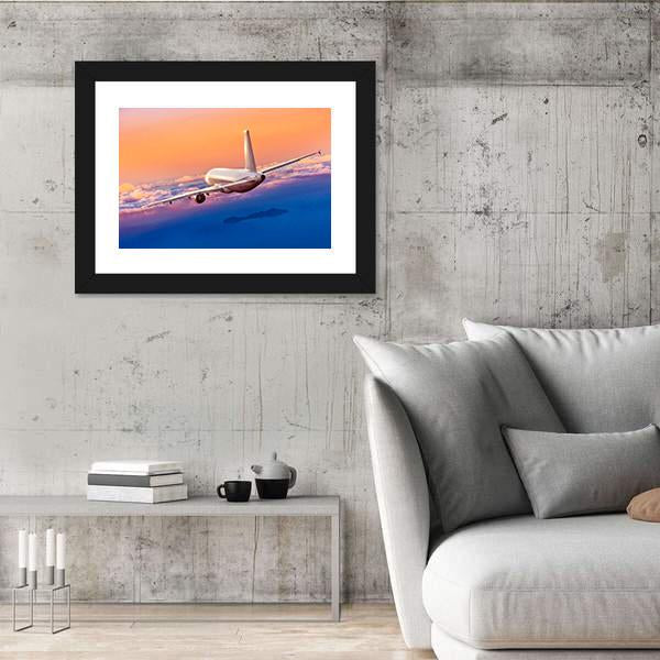 Passengers Commercial Airplane Canvas Wall Art-5 Horizontal-Gallery Wrap-22" x 12"-Tiaracle