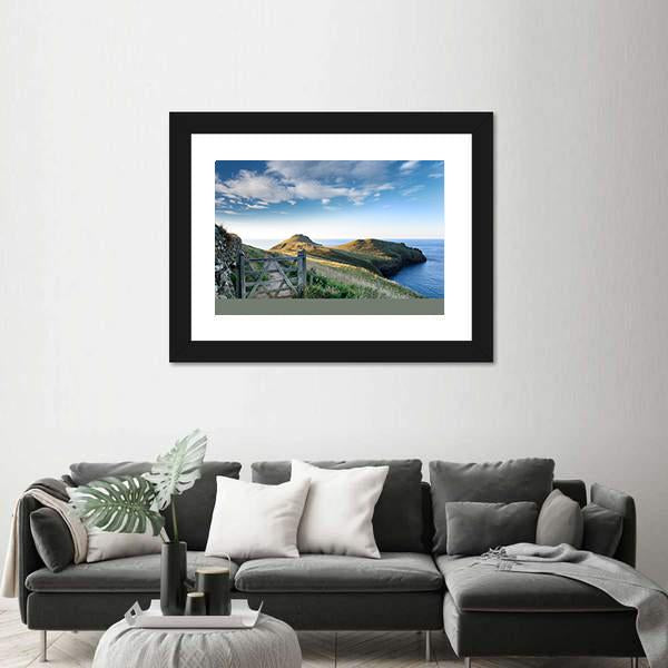 Path At Rumps On Atlantic Coast Of Cornwall Canvas Wall Art-3 Horizontal-Gallery Wrap-25" x 16"-Tiaracle