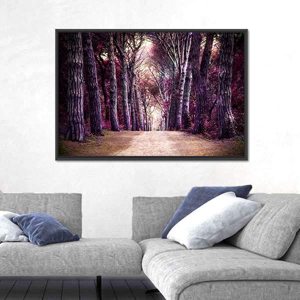 Path In Forest Somewhere In Magic Wood Canvas Wall Art-5 Horizontal-Gallery Wrap-22" x 12"-Tiaracle