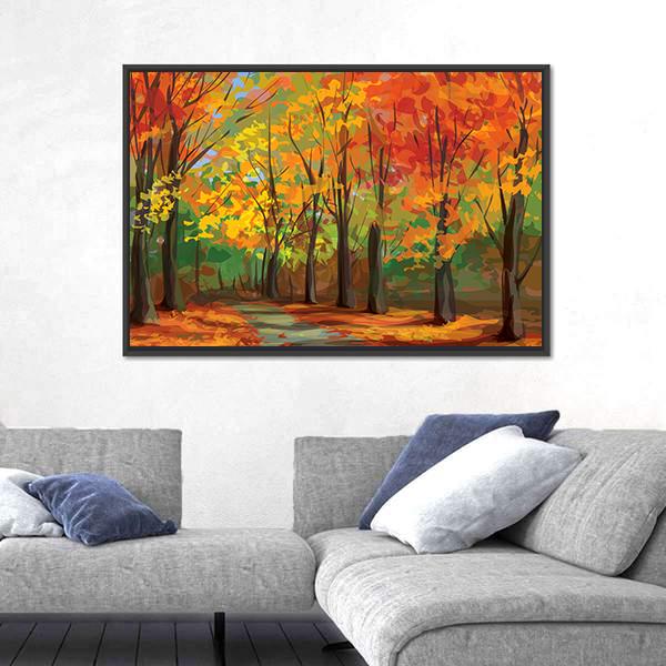 Pathway In Park Canvas Wall Art-5 Horizontal-Gallery Wrap-22" x 12"-Tiaracle