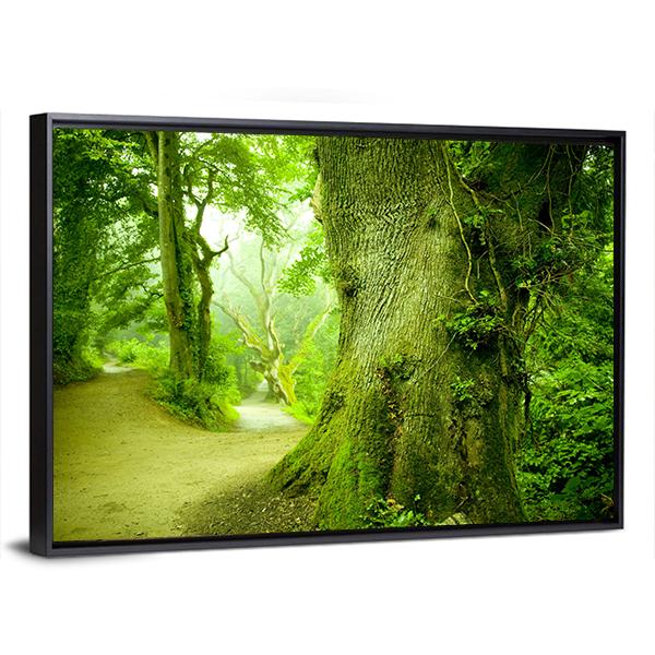 Pathway Leading Into A Forest Canvas Wall Art-3 Horizontal-Gallery Wrap-25" x 16"-Tiaracle