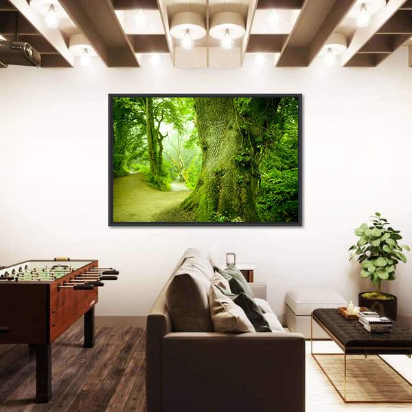 Pathway Leading Into A Forest Canvas Wall Art-3 Horizontal-Gallery Wrap-25" x 16"-Tiaracle