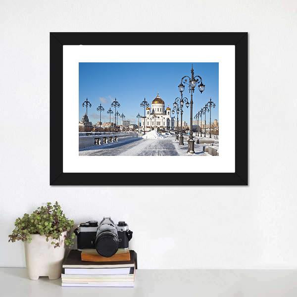 Patriarch Bridge In Winter Canvas Wall Art-1 Piece-Framed Print-20" x 16"-Tiaracle