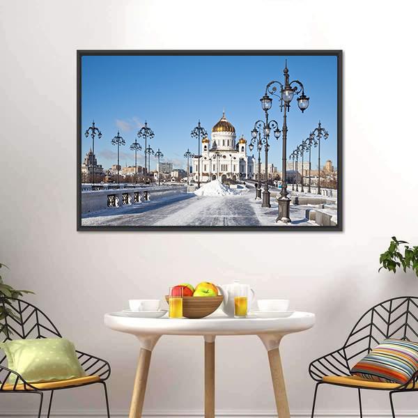 Patriarch Bridge In Winter Canvas Wall Art-5 Horizontal-Gallery Wrap-22" x 12"-Tiaracle