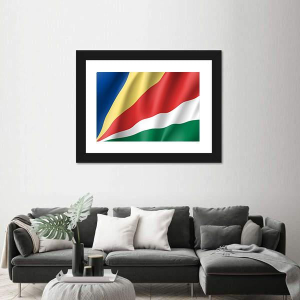 Patriotic National Flag Of Sychelles Canvas Wall Art-5 Horizontal-Gallery Wrap-22" x 12"-Tiaracle