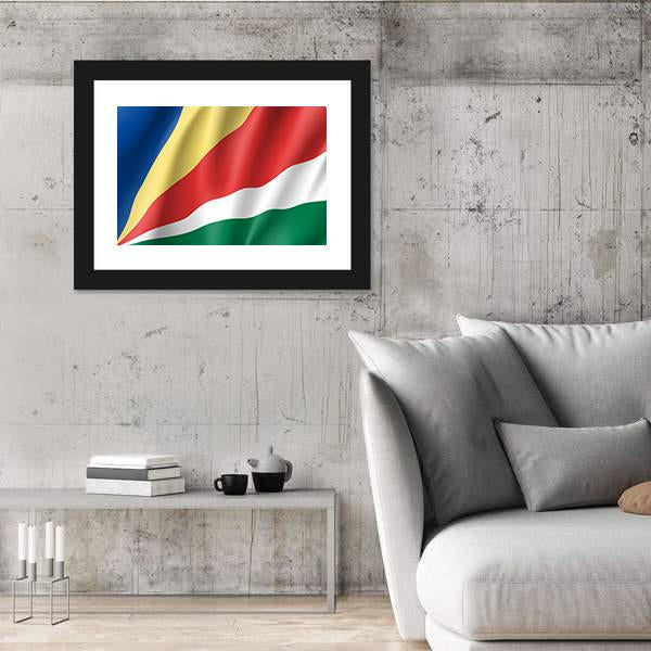 Patriotic National Flag Of Sychelles Canvas Wall Art-5 Horizontal-Gallery Wrap-22" x 12"-Tiaracle
