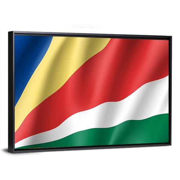 Patriotic National Flag Of Sychelles Canvas Wall Art-5 Horizontal-Gallery Wrap-22" x 12"-Tiaracle