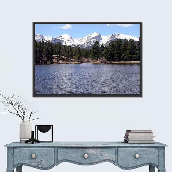 Peaceful Colorado Mountains Canvas Wall Art-1 Piece-Floating Frame-24" x 16"-Tiaracle