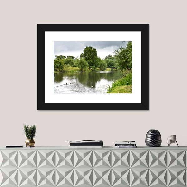 Peaceful River Soar Canvas Wall Art-1 Piece-Framed Print-20" x 16"-Tiaracle