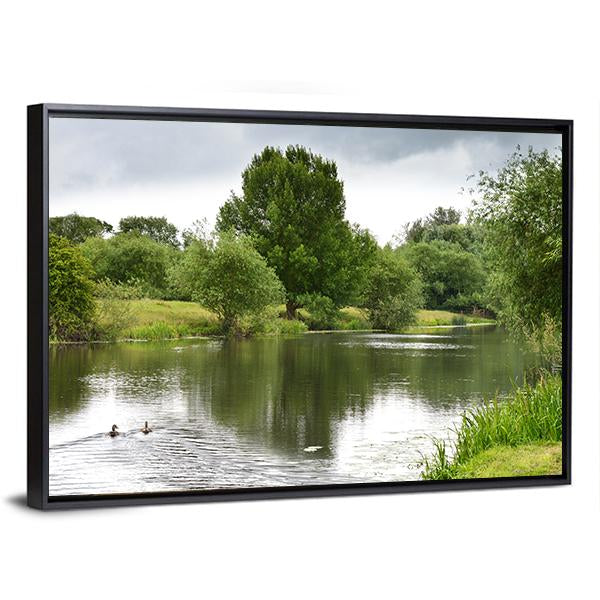 Peaceful River Soar Canvas Wall Art-3 Horizontal-Gallery Wrap-25" x 16"-Tiaracle