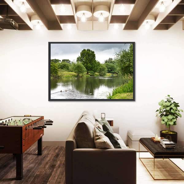 Peaceful River Soar Canvas Wall Art-3 Horizontal-Gallery Wrap-25" x 16"-Tiaracle