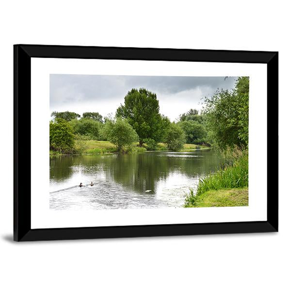 Peaceful River Soar Canvas Wall Art-3 Horizontal-Gallery Wrap-25" x 16"-Tiaracle