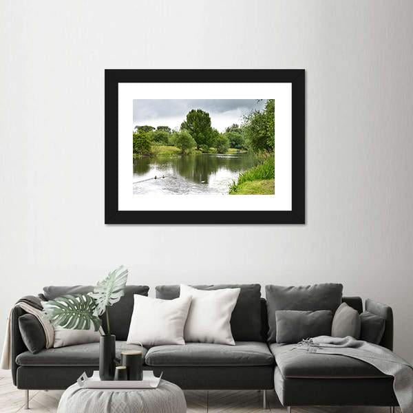 Peaceful River Soar Canvas Wall Art-3 Horizontal-Gallery Wrap-25" x 16"-Tiaracle