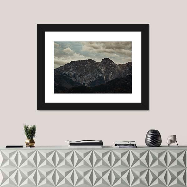 Peak Giewont In Tatra Mountains Canvas Wall Art-1 Piece-Framed Print-20" x 16"-Tiaracle