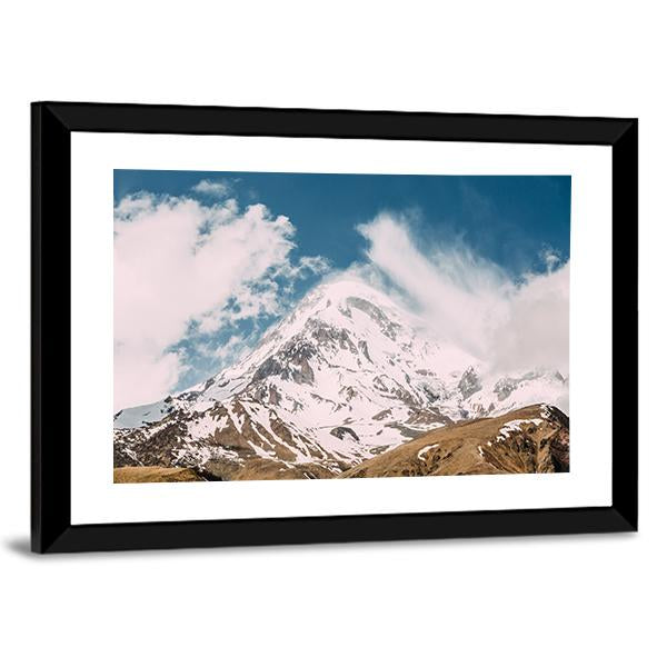 Peak Of Mount Kazbek Canvas Wall Art-3 Horizontal-Gallery Wrap-25" x 16"-Tiaracle