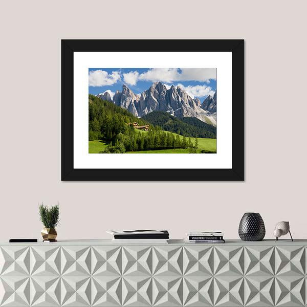 Peaks Of The Odle Group Canvas Wall Art-1 Piece-Framed Print-20" x 16"-Tiaracle