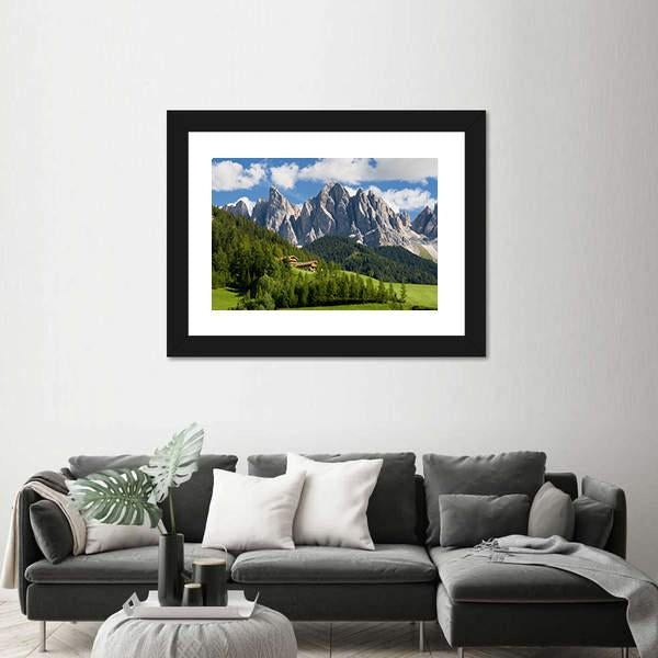 Peaks Of The Odle Group Canvas Wall Art-5 Horizontal-Gallery Wrap-22" x 12"-Tiaracle
