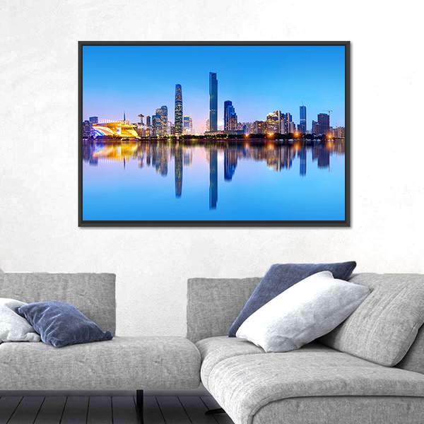 Pearl River Guangzhou Canvas Wall Art-5 Horizontal-Gallery Wrap-22" x 12"-Tiaracle