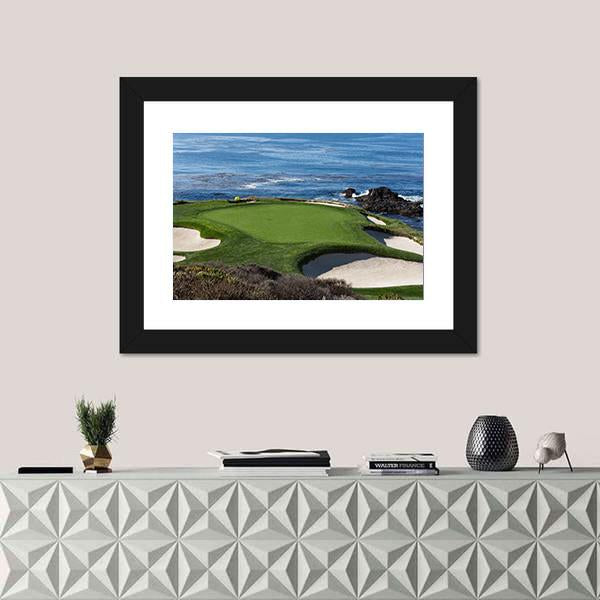 Pebble Beach Golf Link California Canvas Wall Art-1 Piece-Framed Print-20" x 16"-Tiaracle