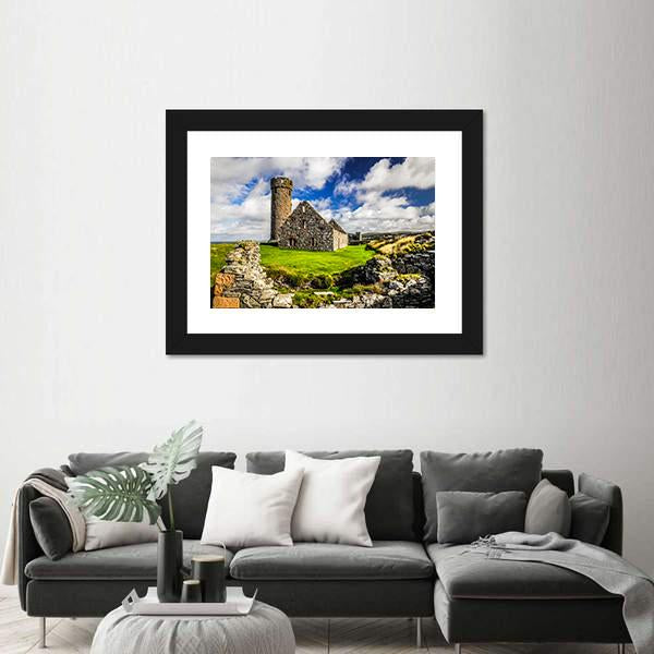 Peel Castle's Tower Canvas Wall Art-3 Horizontal-Gallery Wrap-25" x 16"-Tiaracle