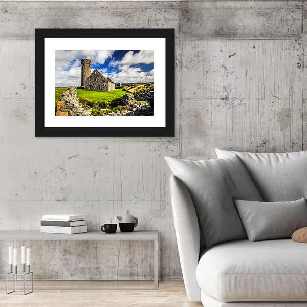 Peel Castle's Tower Canvas Wall Art-3 Horizontal-Gallery Wrap-25" x 16"-Tiaracle