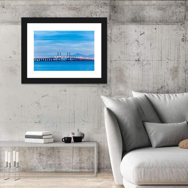 Penang Bridge View Canvas Wall Art-5 Horizontal-Gallery Wrap-22" x 12"-Tiaracle