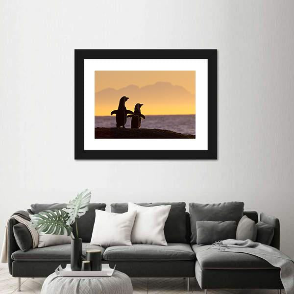Penguins Near Cape Town Canvas Wall Art-5 Horizontal-Gallery Wrap-22" x 12"-Tiaracle