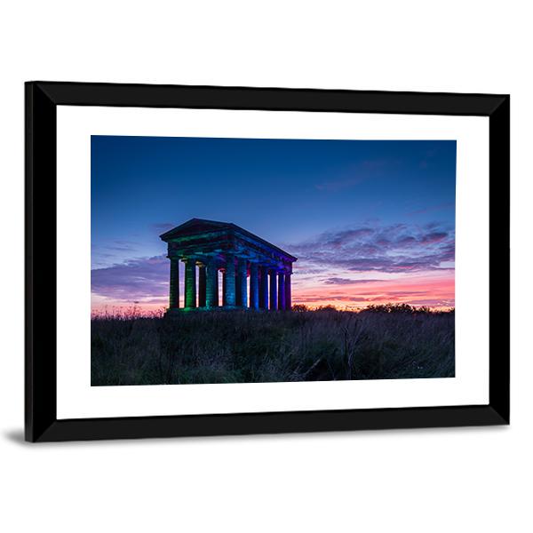 Penshaw Monument At Dusk Canvas Wall Art-3 Horizontal-Gallery Wrap-25" x 16"-Tiaracle