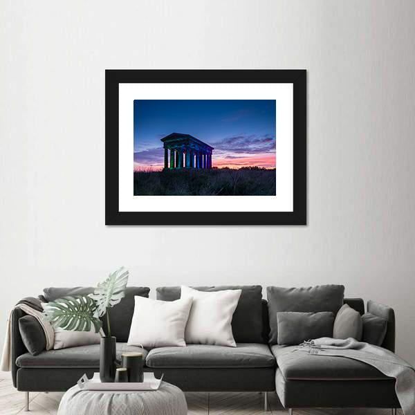 Penshaw Monument At Dusk Canvas Wall Art-3 Horizontal-Gallery Wrap-25" x 16"-Tiaracle