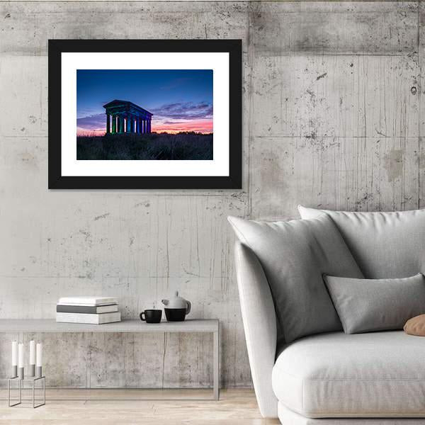 Penshaw Monument At Dusk Canvas Wall Art-5 Horizontal-Gallery Wrap-22" x 12"-Tiaracle