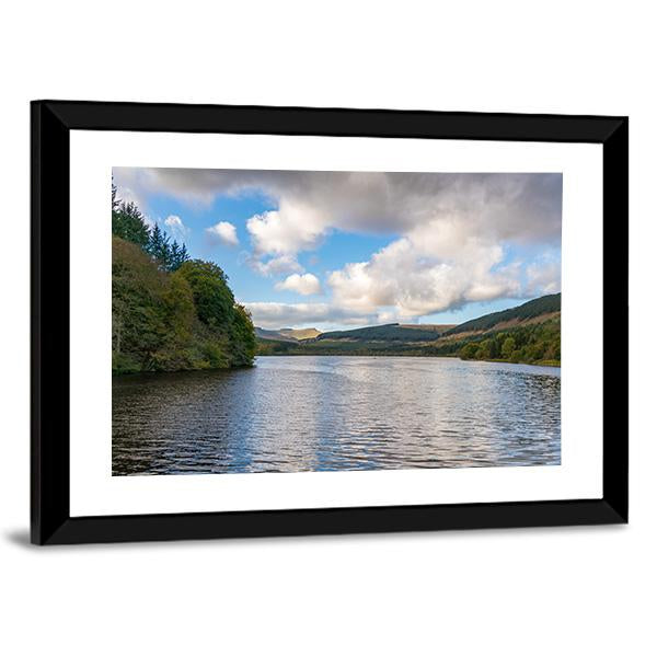 Pentwyn Reservoir Canvas Wall Art-3 Horizontal-Gallery Wrap-25" x 16"-Tiaracle