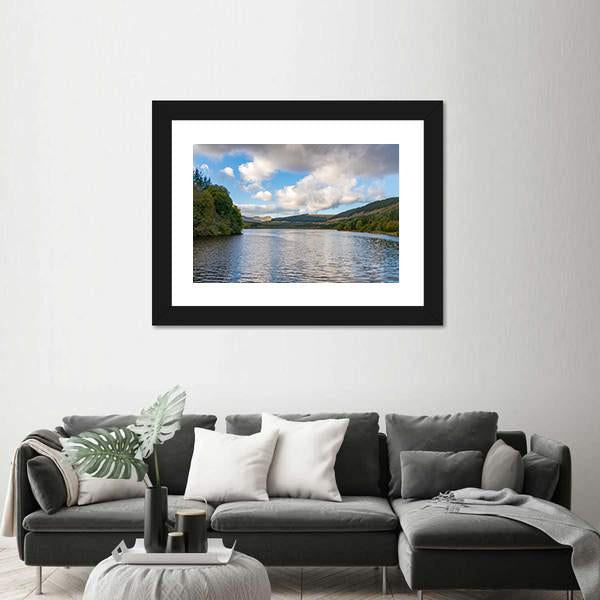 Pentwyn Reservoir Canvas Wall Art-3 Horizontal-Gallery Wrap-25" x 16"-Tiaracle