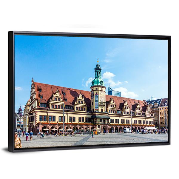 People At Old Town Hall In Leipzig Canvas Wall Art-3 Horizontal-Gallery Wrap-25" x 16"-Tiaracle