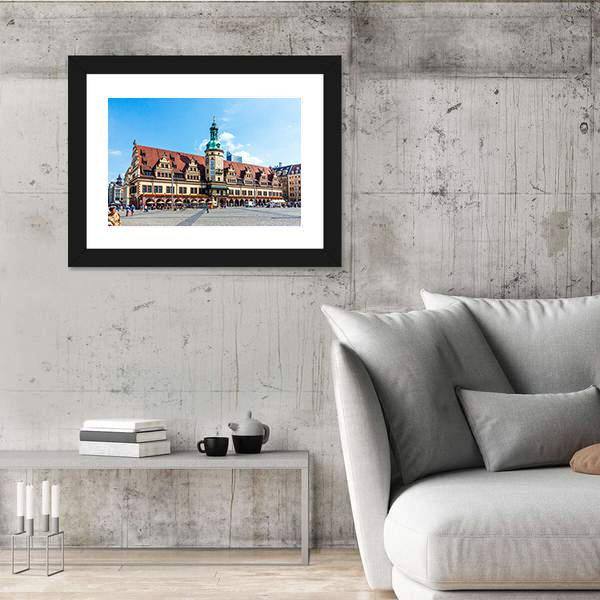 People At Old Town Hall In Leipzig Canvas Wall Art-3 Horizontal-Gallery Wrap-25" x 16"-Tiaracle