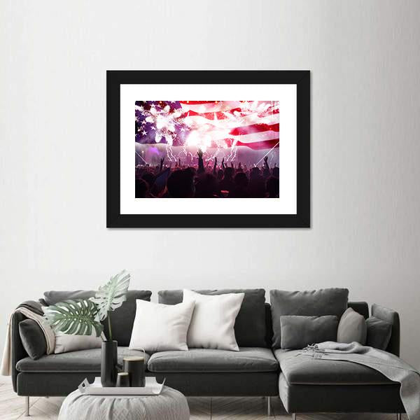 People Celebrating Independence Day In USA Canvas Wall Art-1 Piece-Framed Print-20" x 16"-Tiaracle