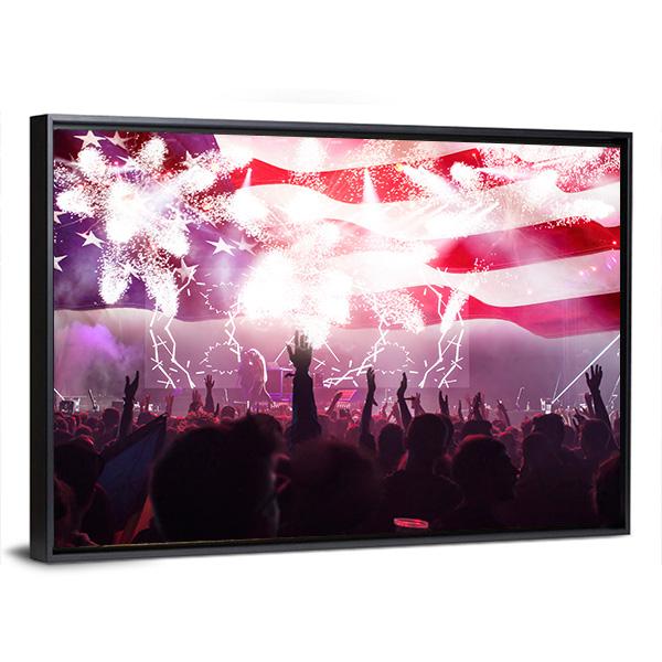 People Celebrating Independence Day In USA Canvas Wall Art-3 Horizontal-Gallery Wrap-25" x 16"-Tiaracle